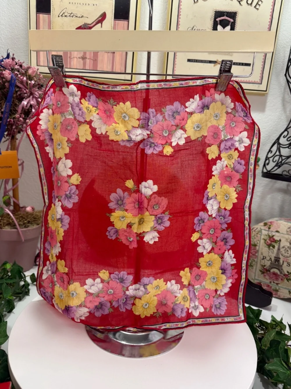 EPIC GIVENCHY RED FLORAL SCARF!